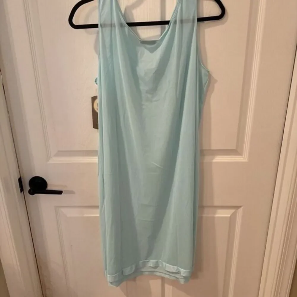 Vtg VASSARETTE Aqua ‎ Nylon Nightgown & Robe Matching set Sz L Made in USA NEW